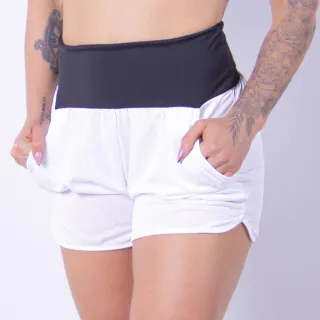 Short Dry Fit Feminino com Bolsos para Caminhada, Academia e Fitness - Roxo