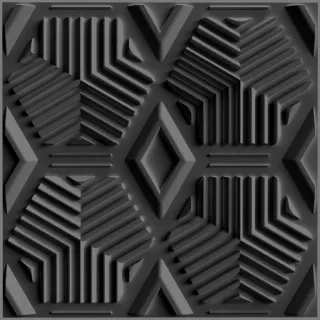 Painel 3D Revestimento Parede Gesso Luxo - Kit com 10 Placas - Estrela Preta