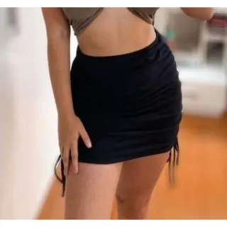 Moda Gringa: Saia Feminina Ajustável Franzida Drapeada em Suplex - FUSCIA