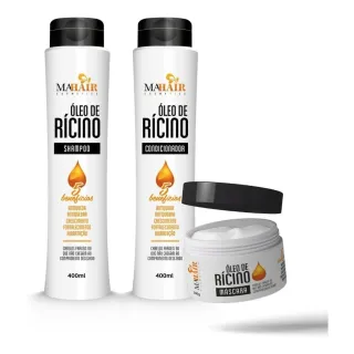 A Sua Escolha - Kit Capilar Shampoo + Condicionador + Mascara - Oleo Ricino