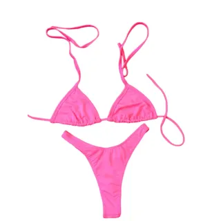 Cortininha Feminino Biquini Fio Dental Asa Delta - Laranja