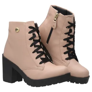 Bota Feminina Tratorada Salto Alto Coturno Muritalle Tamanho Grande 35 ao 42 - Branco Fosco