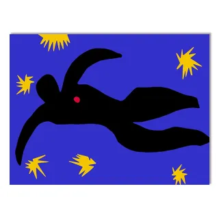 Decoração do quarto: Arte abstrata em lona azul Matisse - 04