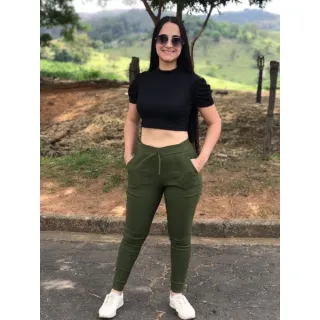 Pronta Entrega Calça Jogger Feminina Blogueira Cintura - Marinho
