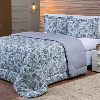 Algodão Edredom Queen Percal 180 Fios - Conjunto com 3 Peças - Saturno