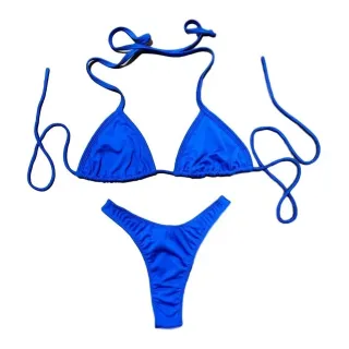 Cortininha Feminino Biquini Fio Dental Asa Delta - Laranja