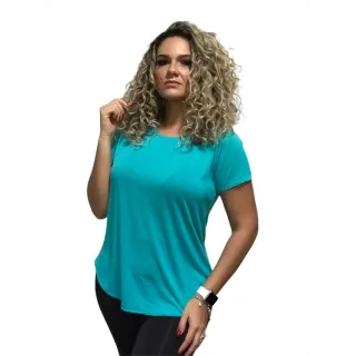 Blusa Dry Fit Feminina 100% Poliamida para Academia - T-shirt - Cinza