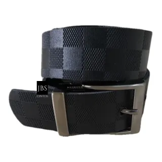 Diversos Modelos de Cinto Masculino Largo Xadrez e Mini Craquelado Regulável - Preto Xadrez c/ Fivela Black