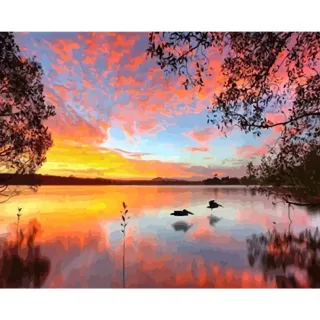 Quadro Tela Diy Kit Pintura Em Números Terapêutica - Tinta Acrílica, Pincel - 19 - Quatro estações