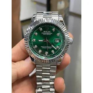 Relógio Rolex Luxo Social Prata Fundo Preto President - Mista