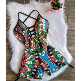 Academia cordinha lateral macaquinho fitness com bojo - estampa 13