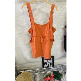 Novidade: Macaquinho feminino curto em algodão com alças - B313 - Rosa
