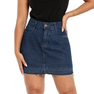 Bamborra Saia Jeans Desfiada Curta Cintura Alta - Rosa