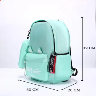 Moda Fashion Mochila Feminina Nylon Impermeável - Verde Escuro