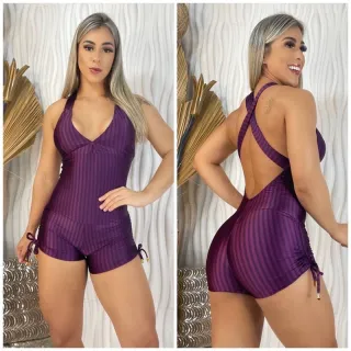 Regulador lateral com bojo macaquinho poliamida para academia - Preto/rosa suplex poliamida