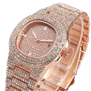 Hype Style Relógio Ice Cuban Cravejado de Pedras Brilhantes - RELÓGIO ICE PRATA