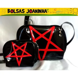 Bolsa Carteira Pentagrama Vermelho Kit