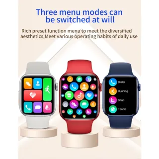 Smartwatch Pro MAX IWO 14 Series 7 T900 - Monitor de Frequência Cardíaca, Bluetooth Chamadas - Homens e Mulheres - Azul