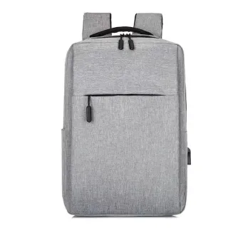 Mochila Resistente à Água com USB - Masculina e Feminino - Cinza