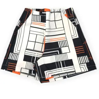 Shorts Luxo Feminino Estampado Cintura Alta Alfaiataria - Estampa 2