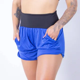 Short Dry Fit Feminino com Bolsos para Caminhada, Academia e Fitness - Roxo