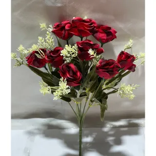 Flores Artificiais com 9 rosas em promoção - Rosa Clarinho