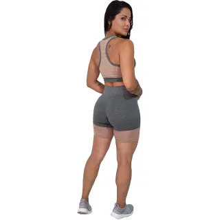 Roupa Academia Camiseta Regata Bermuda Fitness Top Bojo 3 Peças - Azul