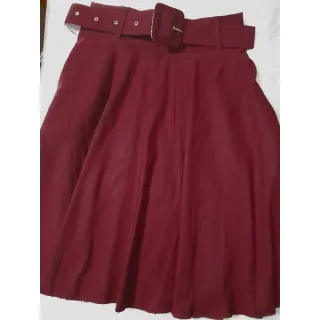 Evangélica Saia Godê Midi Lisa com Cinto - Cor, Raryel - Cor salmão