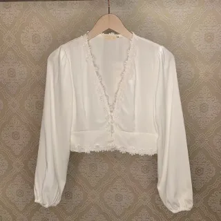 Feminina Blusa Cropped Manga Longa - mostarda