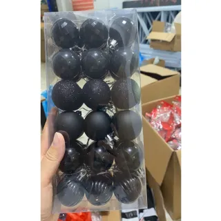 Decoração de Árvore com Bolas Coloridas e Glitter - 36 peças - Azul gelo