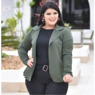 Casaquinho Social Feminino - Kit 2 Blazer em Neoprene - M