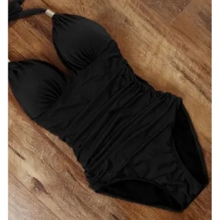 Top franzido com bojo para maiô Plus Size - Azul Bic