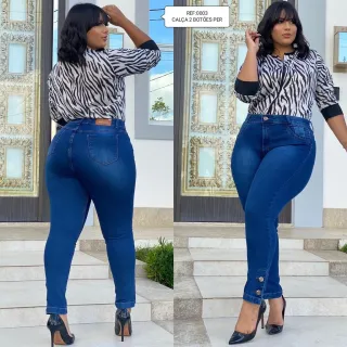 Calça Plus Size Lycra Jeans do 46 ao 56 - Claro