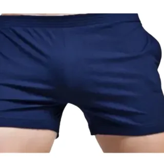 Pijama Azul Masculino Botoné - Short Curto em Tecido - M