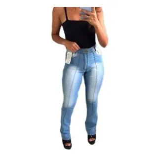 Hot Pants Calça Jeans Flare Cintura Alta - Branca