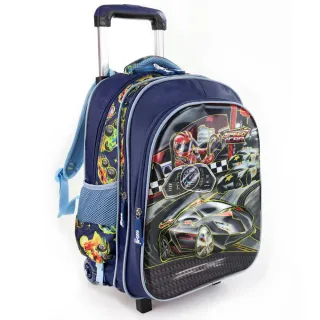 Bolsa Impermeável Escolar Infantil de Rodinhas Menino Menina Resistente - MA9719-8D_AZULMAR_CARPRET
