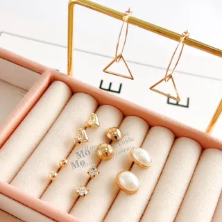 Brincos Feminino Kit 6 Pares Variado Bijuterias Fina Sortidos - Dourado-Aleatorio