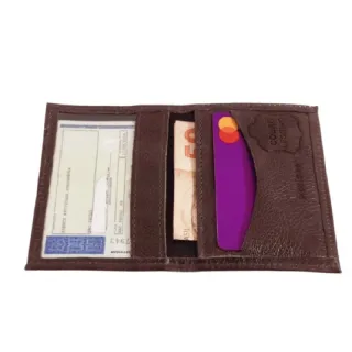 Envio Imediato Carteira Masculina Couro Legítimo Porta Cartões Slin Pequena -50% - Caramelo
