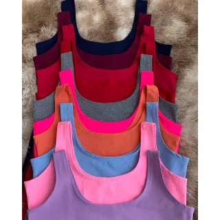 Blusa Feminina Regata Plus Size K2B Alça Larga GG - Azul Céu