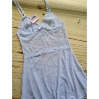 Roupa de Dormir Sensual Camisola Tule Renda Lua de Mel - Vermelha