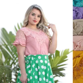 Moda Evangélica de alta costura: Blusas únicas com bordados e detalhes - MODELO 8