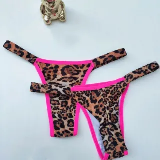 Tanga Dupla Estampada de Oncinha - Calcinha Biquíni - sortidas