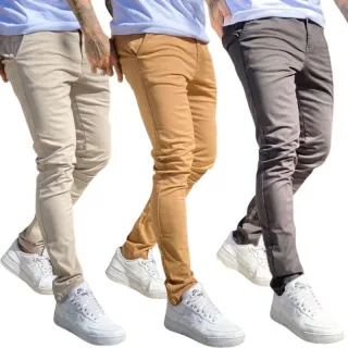 Calça Masculina Sarja Lycra - Tamanhos 36-48 - Vinho