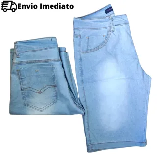 Bermuda Jeans Masculina Slin com Lycra - Conforto e Estilo em uma Peça Versátil - 40