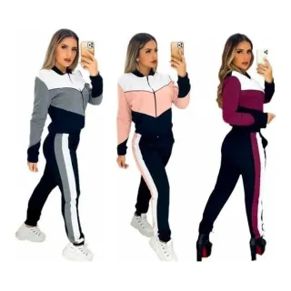 Blusa manga longa calça crepe conjunto feminino inverno - Verde Militar