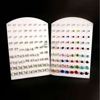 Revenda: Kit com 36 Pares de Brincos de Pérolas e Cristais - Tamanho Crescente