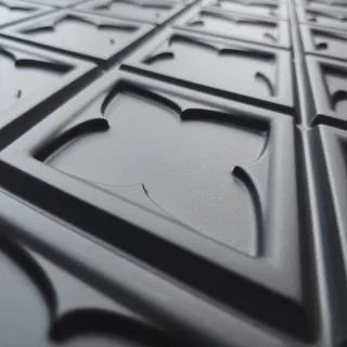 Modelo Veneto Placa Decorativas Revestimento Paredes e Tetos 3D Black 50cm X 50cm - Único