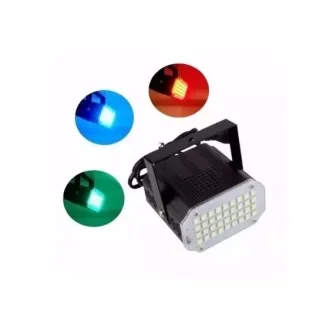 Pisca Strobo de Led RGB Colorido - Sensor Ritmico 24 Leds - Único