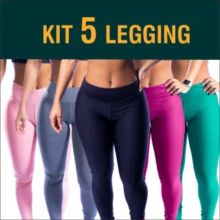 Moda LLevo - Kit 5 Calça Legging Suplex Fitness Não Fica Transparente - VOU ESCOLHER AS CORES DO KIT