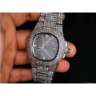 Lindo relógio analógico de luxo ICE DIAMANTE Hip Hop em promoção - Dourado